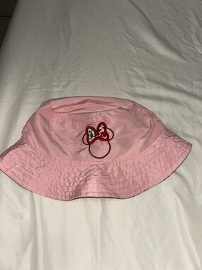 Disney Pink Bucket Hat with Minnie Bow Patch